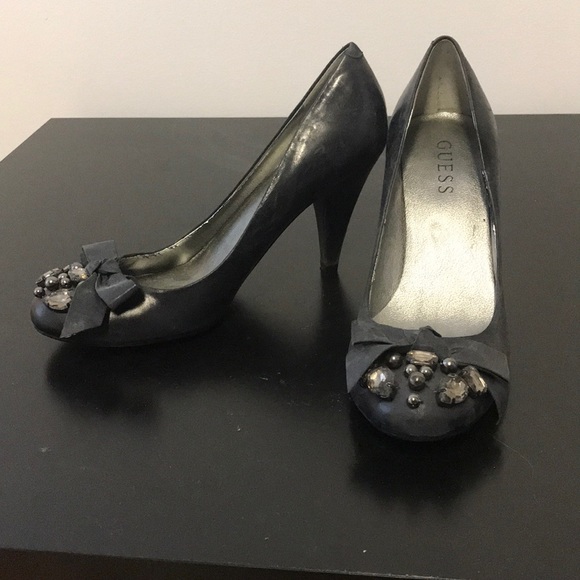 Guess crystal Bow black leather heel - Picture 2 of 8